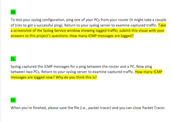 Solved Project- Contigure sPAIN and sysiog in Packet I racer | Chegg.com