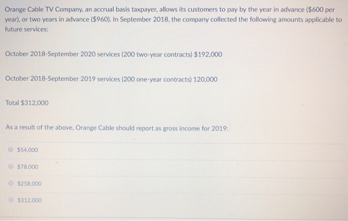 CATV orders (one-year service)