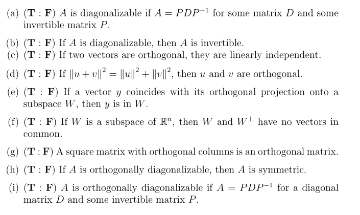 Solved A T F A Is Diagonalizable If A Pdp 1 For Some Chegg Com