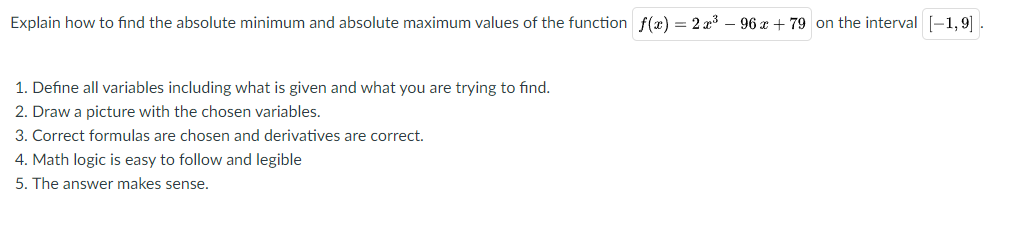 Solved Explain how to find the absolute minimum and absolute | Chegg.com