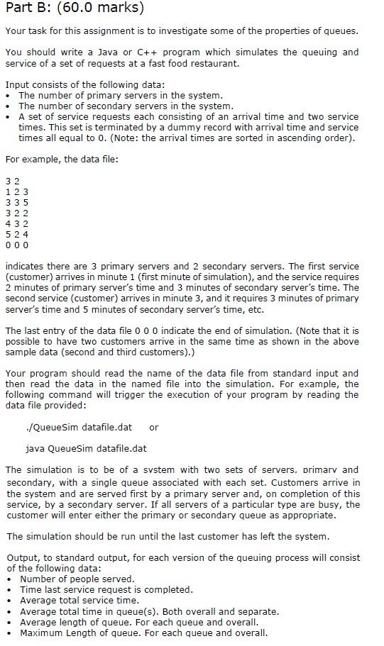 Solved Part B: (60.0 Marks) Your Task For This Assignment Is | Chegg.com