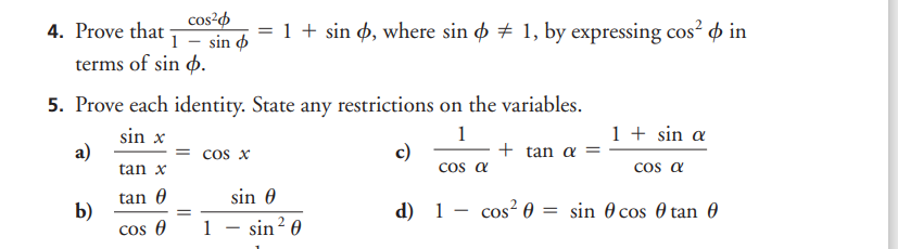 Solved 2. Simplify each expression. a) (1−sinα)(1+sinα) c) | Chegg.com