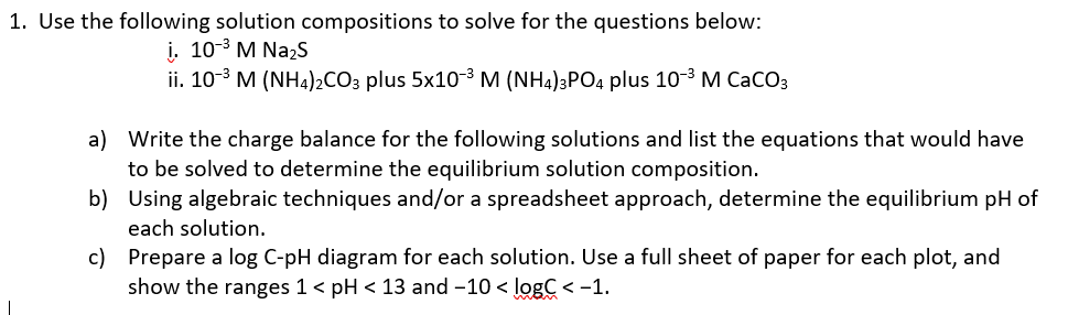 Solved Use The Following Solution Compositions To Solve For | Chegg.com