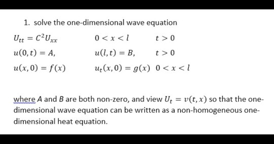 Solved 1 Solve The One Dimensional Wave Equation Utt C Chegg Com