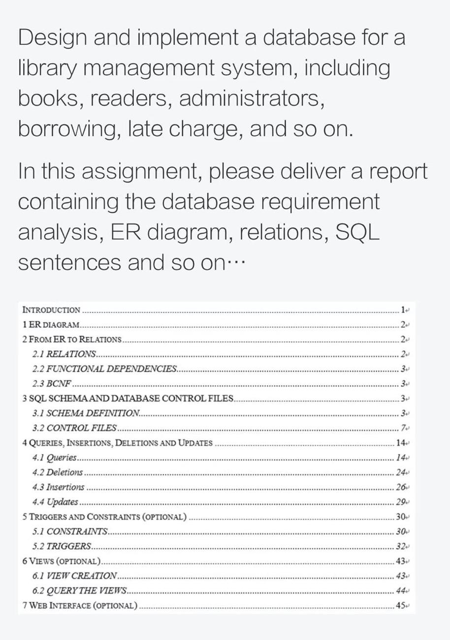 Solved Design and implement a database for a library | Chegg.com