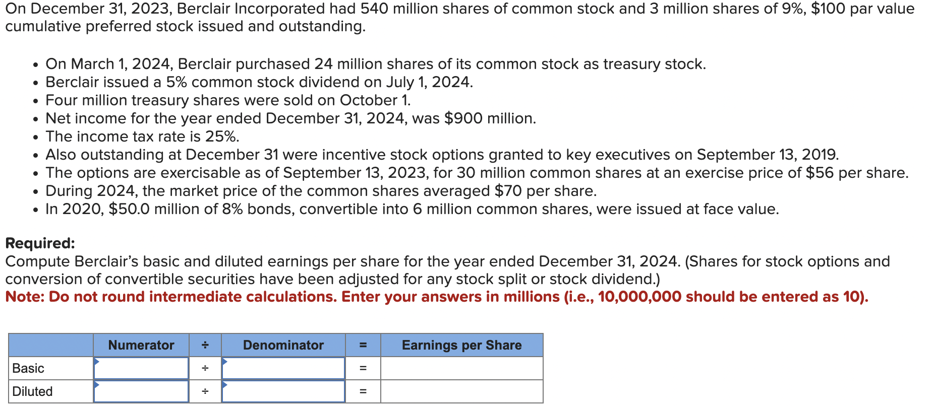 Solved On December 31 2023 Berclair Incorporated Had 540 Chegg Com   PhpVXvoEv