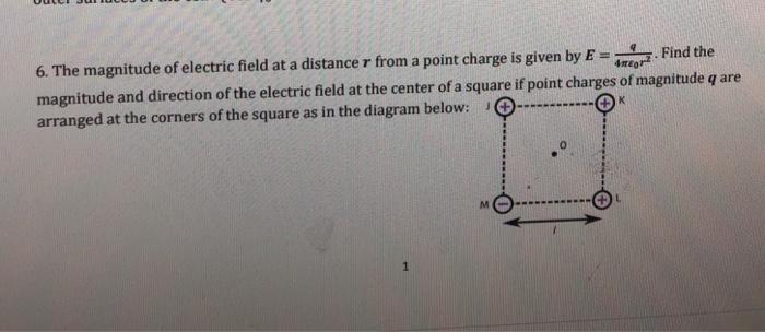 Solved 6. The magnitude of electric field at a distance r | Chegg.com