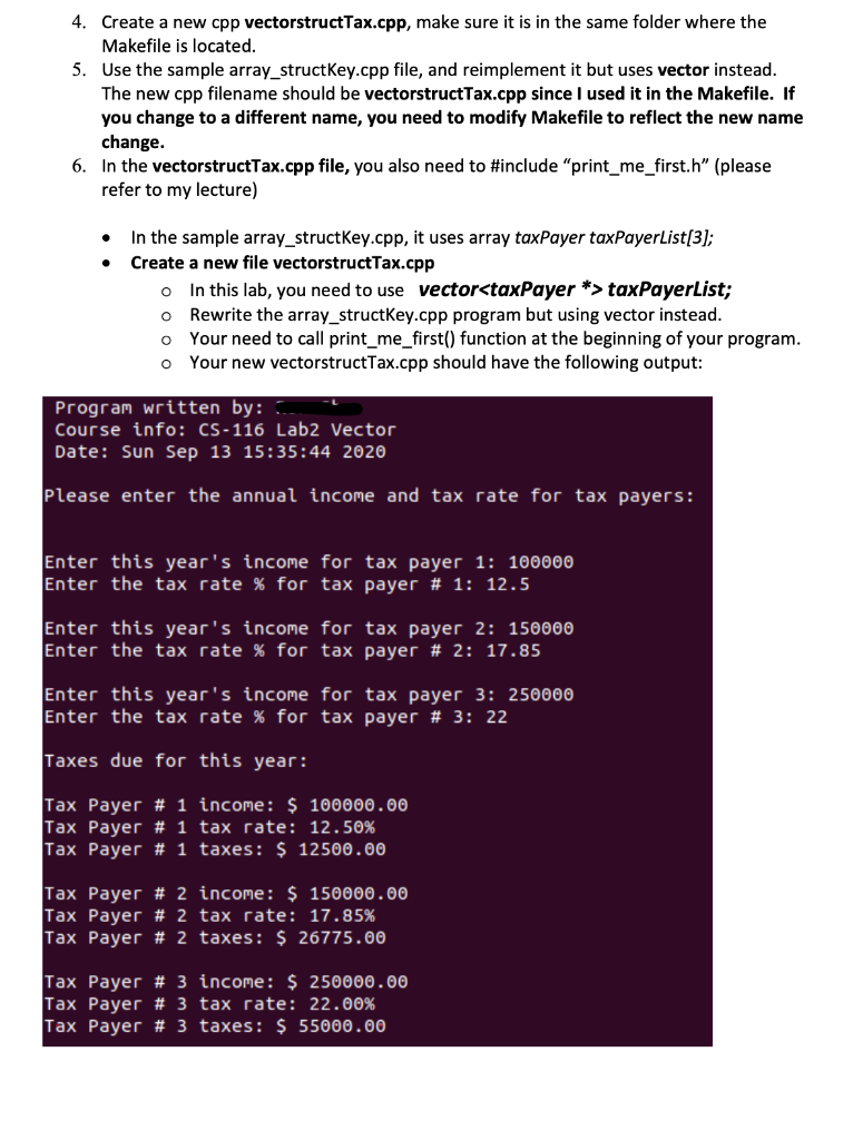 Lab2: Vector The purpose of this lab is for you to | Chegg.com