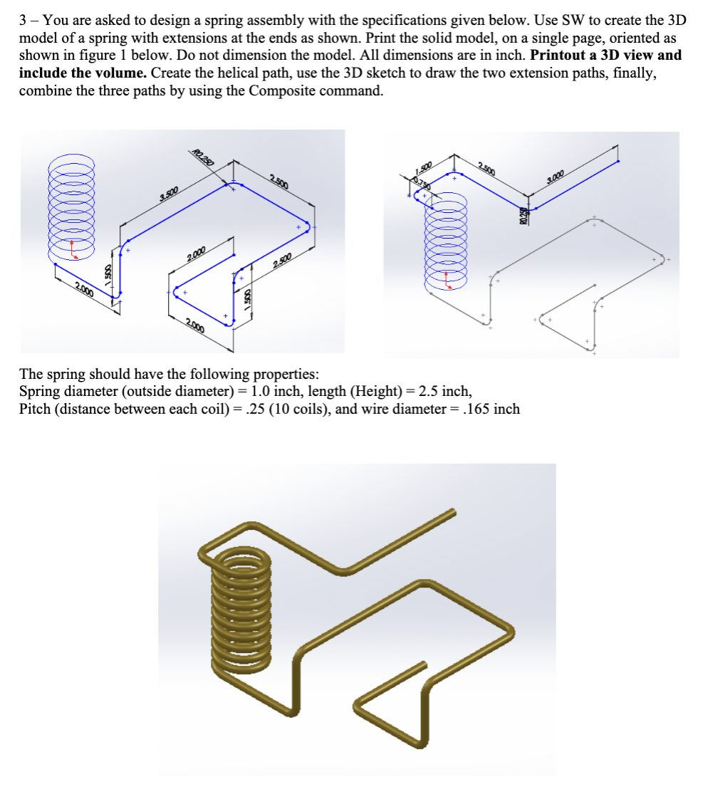 Solved 3 - You Are Asked To Design A Spring Assembly With | Chegg.com