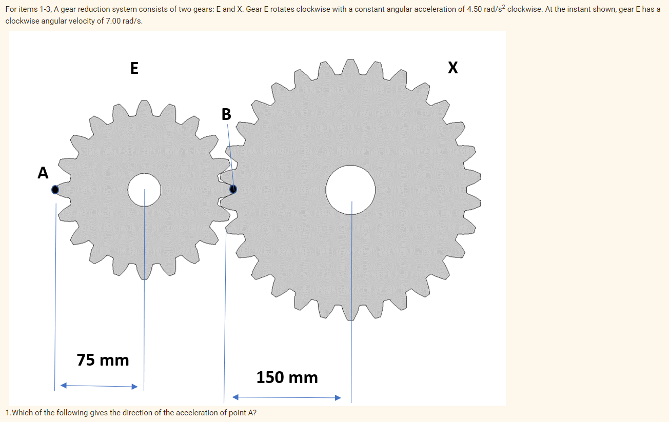 Solved For Items 1-3, A Gear Reduction System Consists Of | Chegg.com