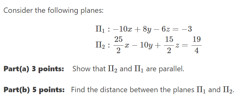 Solved Consider the following planes: | Chegg.com