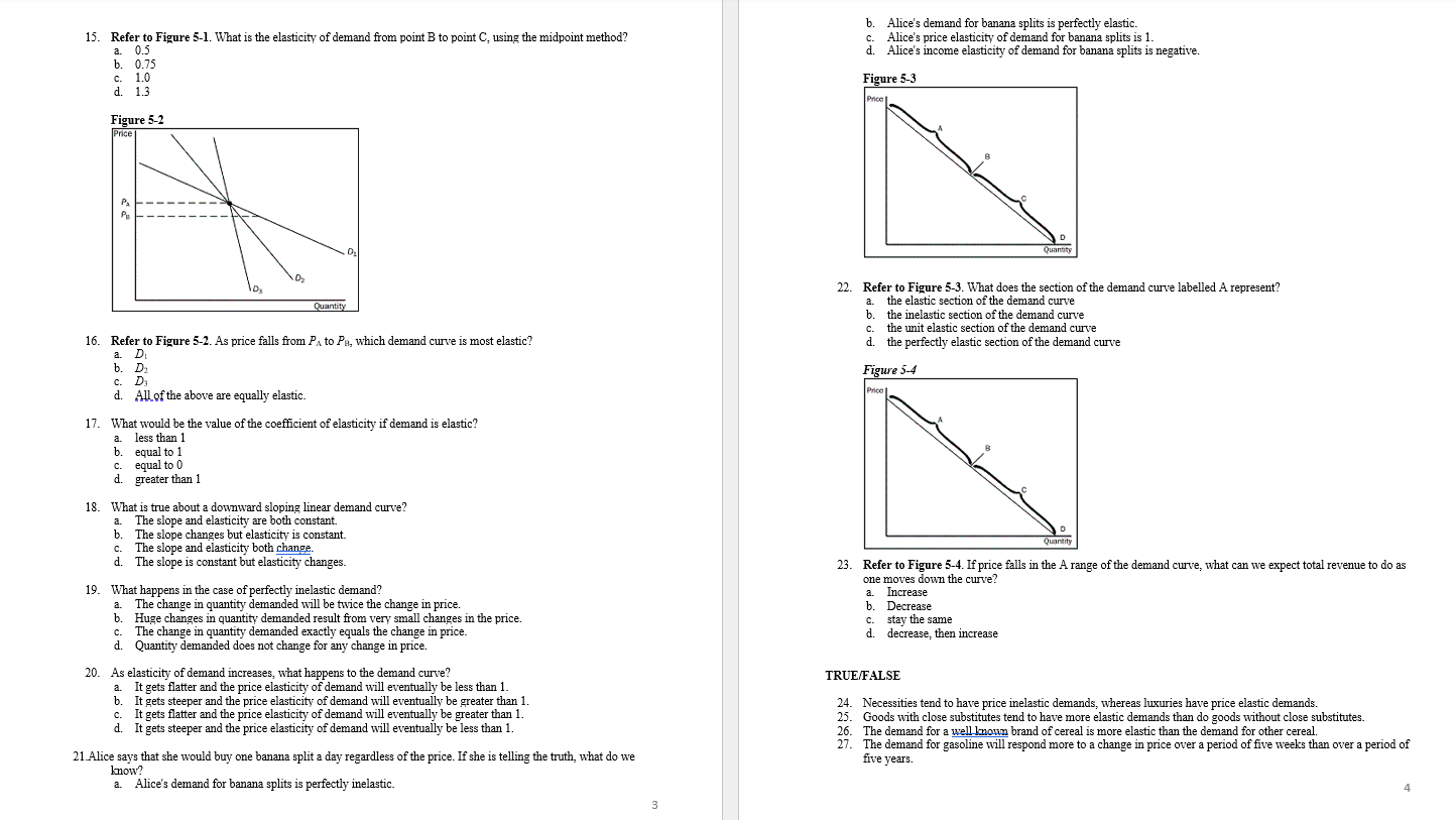 Solved MULTIPLE CHOICE 1. When Quantity Demanded Responds | Chegg.com