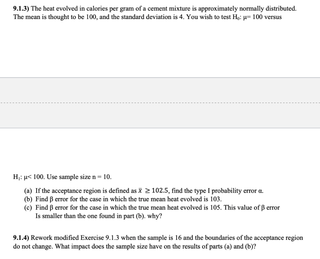 Solved Problem 9 1 3 Part B Use Mu 97 And Not 103 For Chegg Com