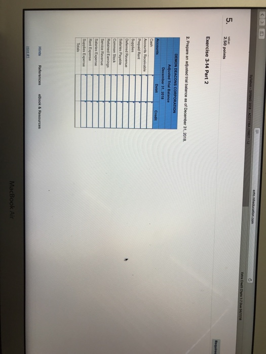 Solved Exercise 3-14 Prepare An Adjusted Trial Balance | Chegg.com