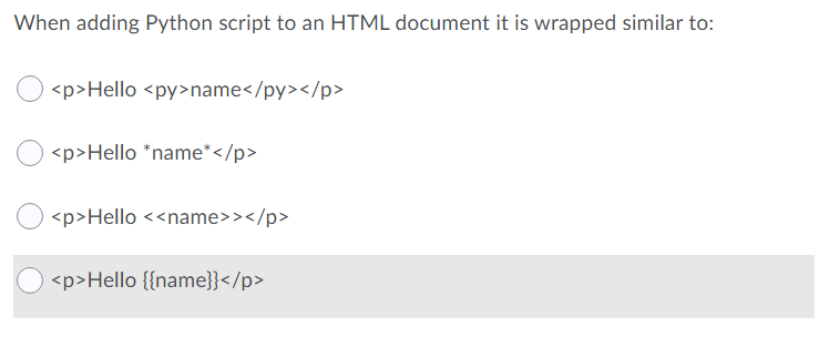 Solved When adding Python script to an HTML document it is | Chegg.com