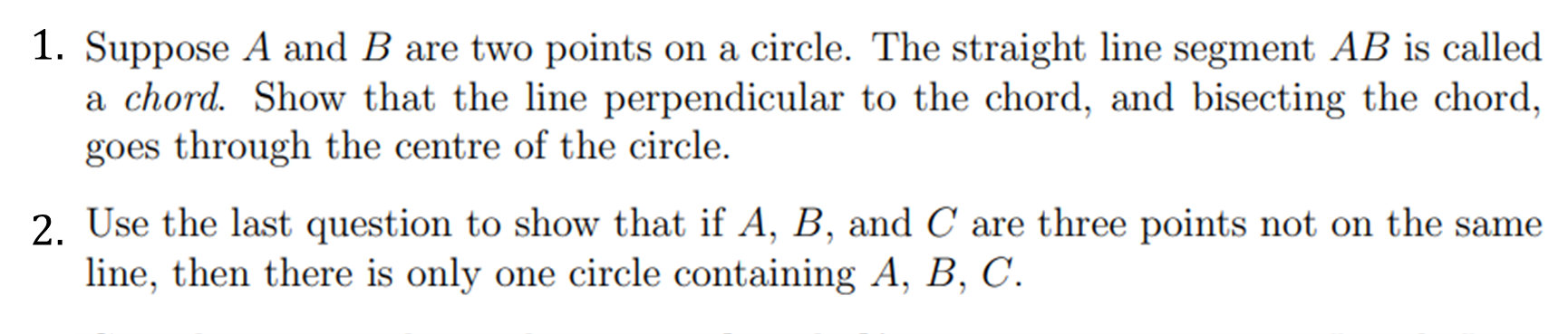 Solved Suppose A And B Are Two Points On A Circle. The | Chegg.com