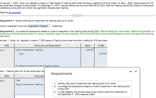 Solved On January 1 2024 Joiner Inc Decides To Invest In Chegg Com   Phpng6aWe