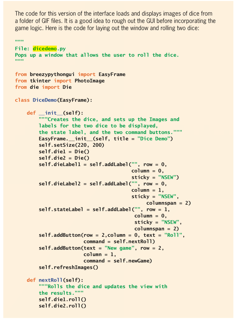 Convert the DiceDemo program discussed in this | Chegg.com