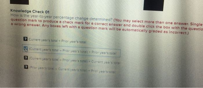 Solved Knowledge Check 01 How is the year-to-year percentage | Chegg.com