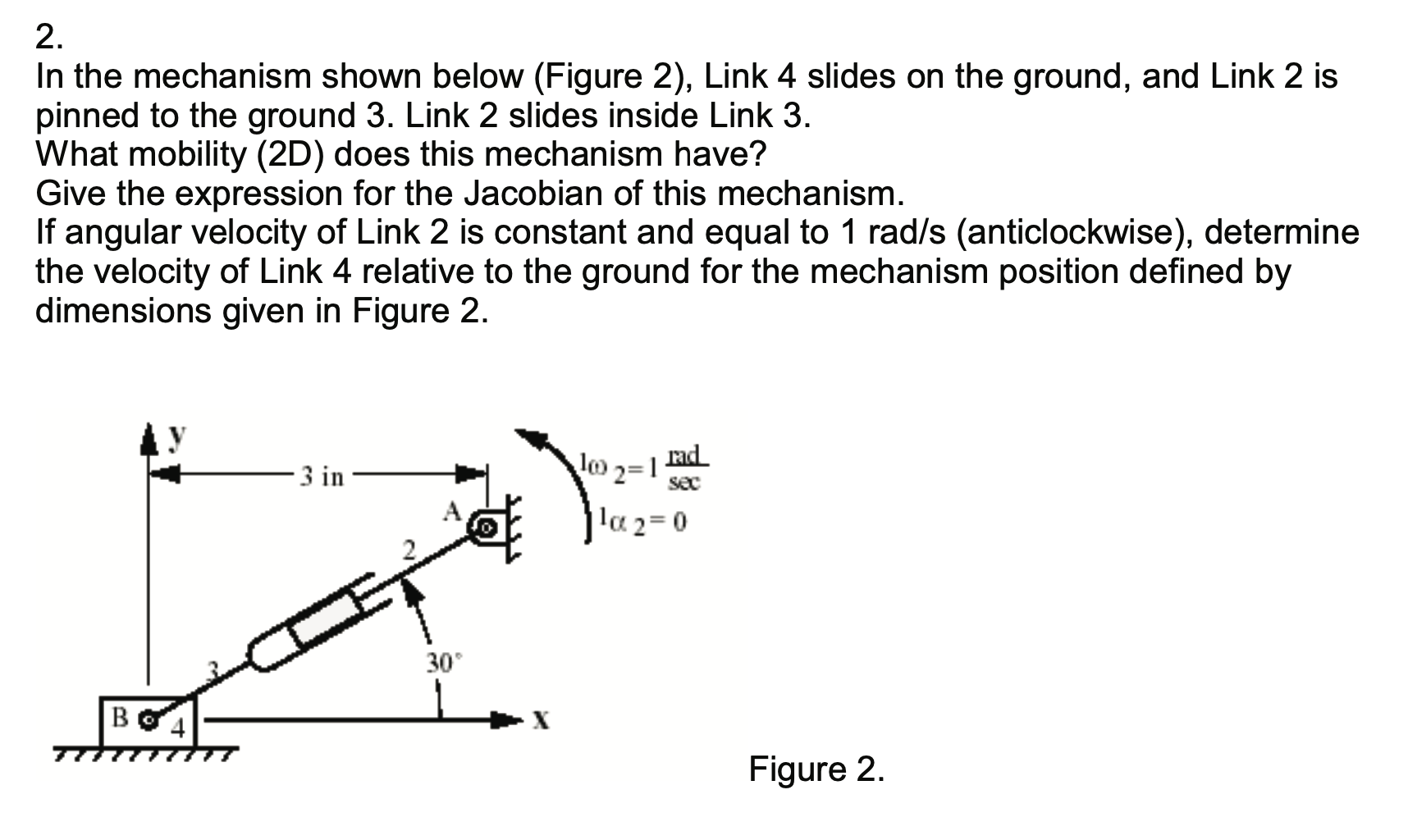 Solved In the mechanism shown below (Figure 2), Link 4 | Chegg.com