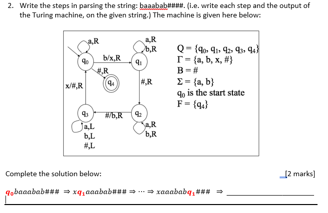 Solved 2. Write The Steps In Parsing The String: | Chegg.com