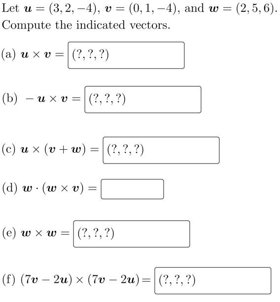 Solved 2 5 6 Let U 3 2 4 V 0 1 4 And W C Chegg Com