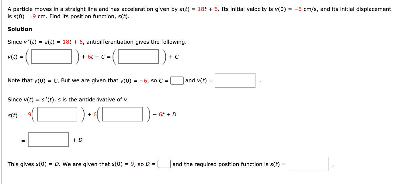 Solved A Particle Moves In A Straight Line And Has | Chegg.com