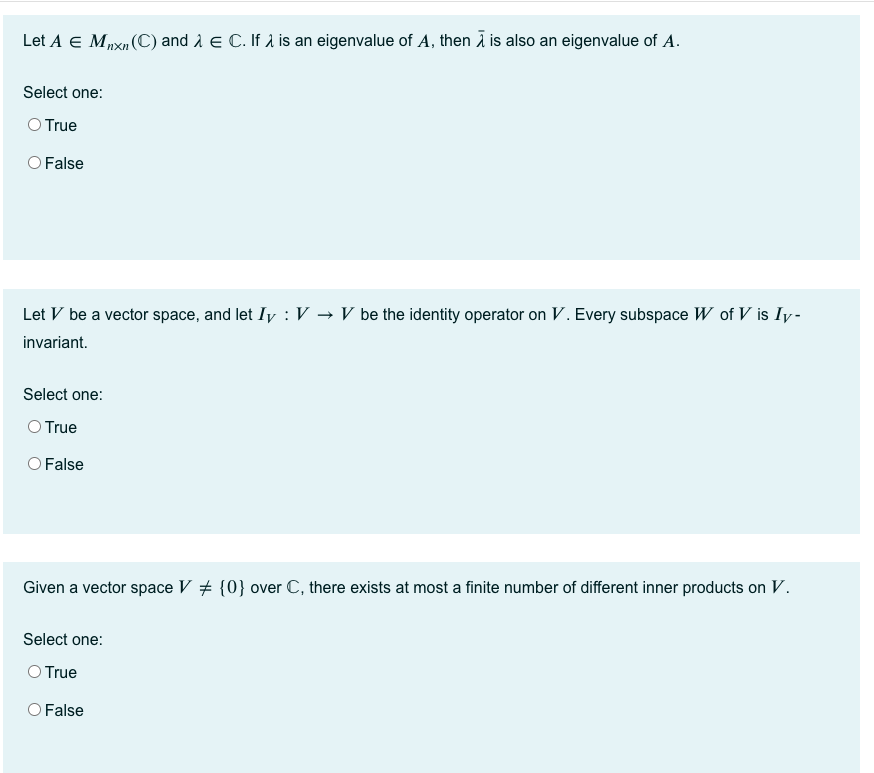 Solved Let A E Mnx C And 1 E C If 1 Is An Eigenvalue Of Chegg Com