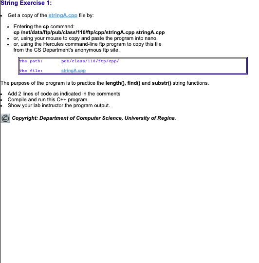 Solved the following code is stringA.cpp: #include | Chegg.com