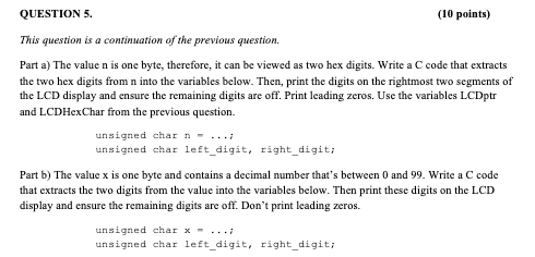 Solved QUESTION 5. (10 points) This question is a | Chegg.com