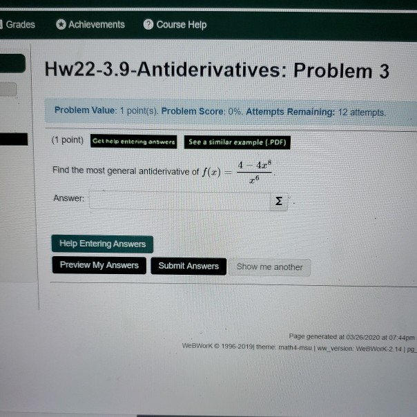 Solved Grades Achievements Course Help | Chegg.com