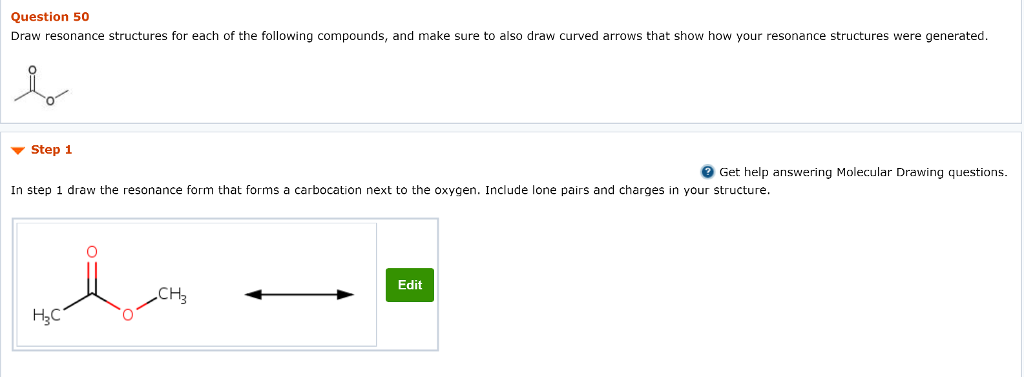 Solved Question 50 Draw resonance structures for each of the | Chegg.com