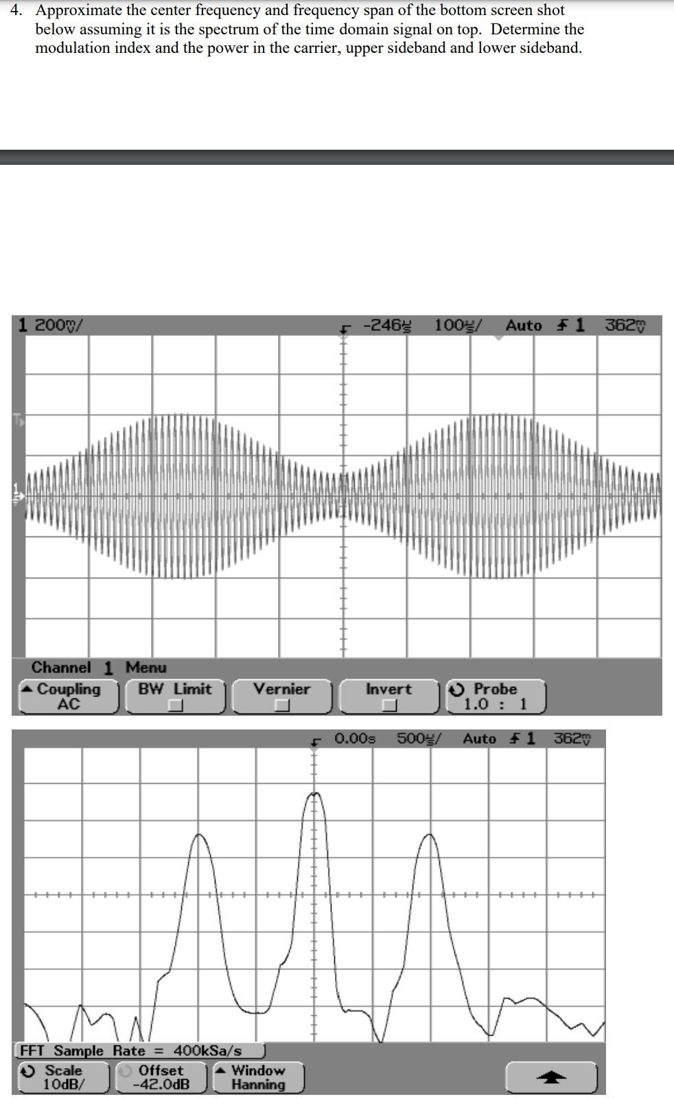Solved 4. Approximate the center frequency and frequency