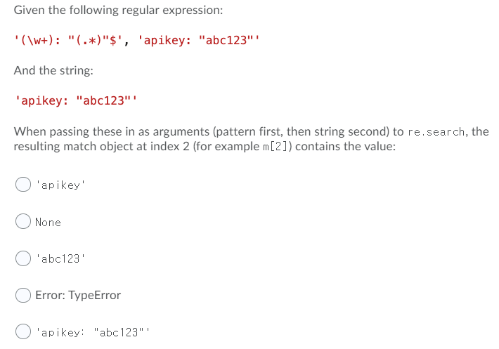 Solved Given the following regular expression: "(\w+): | Chegg.com