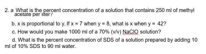 Solved 2 A What Is The Percent Concentration Of A Solution Chegg Com   PhpG08Jni