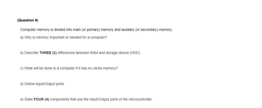 primary memory is the main memory of a computer system