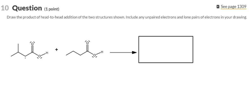 Solved 10 Question (1 point) a See page 1309 Draw the | Chegg.com