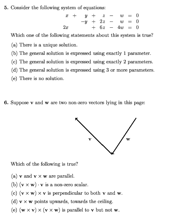 Solved 5. Consider the following system of equations: x + y | Chegg.com