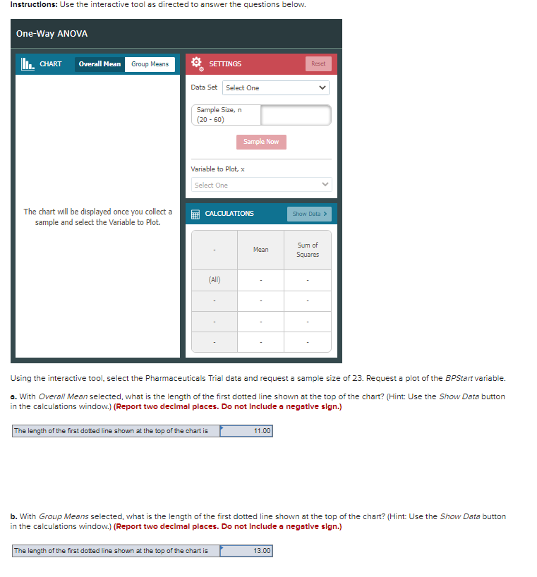 Instructlons Use the Interactive tool as directed to