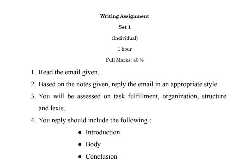 Solved Writing Assignment Set 1 (Individual) 1 hour Full | Chegg.com