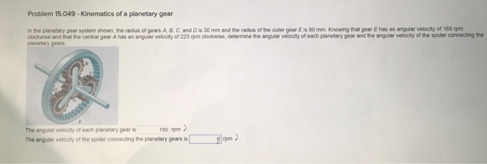Solved Problem 15.049 - Kinematics of a planetary gear In | Chegg.com