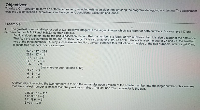 Solved Objectives: To write a C++ program to solve an | Chegg.com
