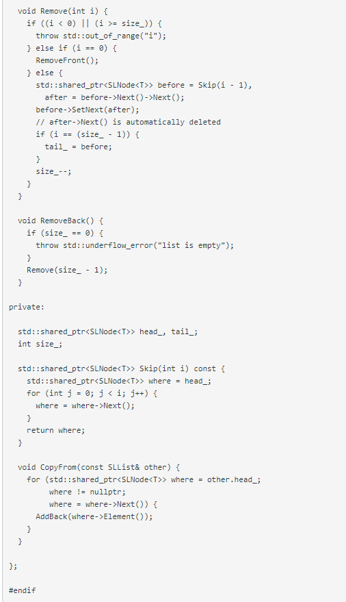 Solved Implement the following SLList (singly-linked list) | Chegg.com