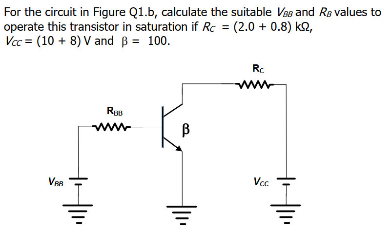 Solved For the circuit in Figure Q1.b, calculate the | Chegg.com