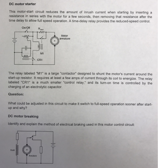 Solved DC motor starter This motorstart circuit reduces the