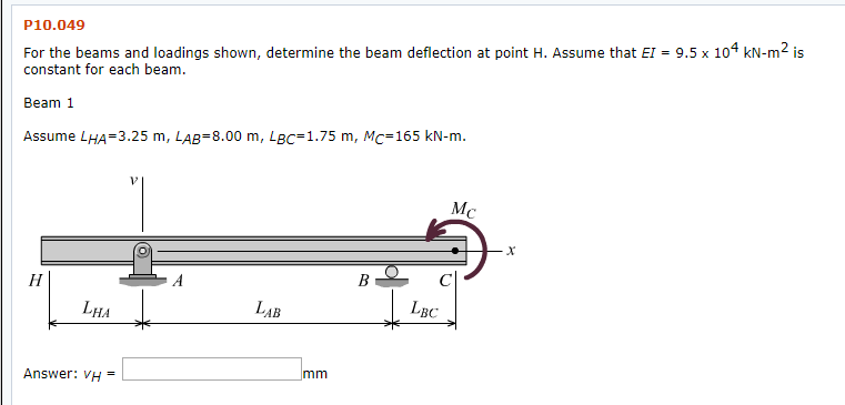 Solved P10.049 For the beams and loadings shown, determine | Chegg.com