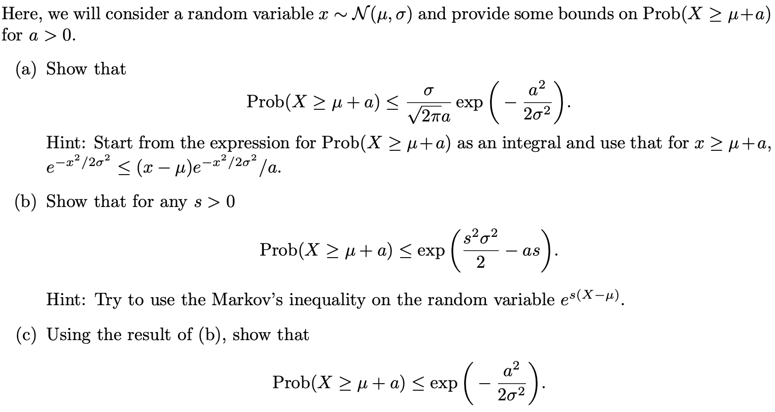 Here, we will consider a random variable x∼N(μ,σ) and | Chegg.com