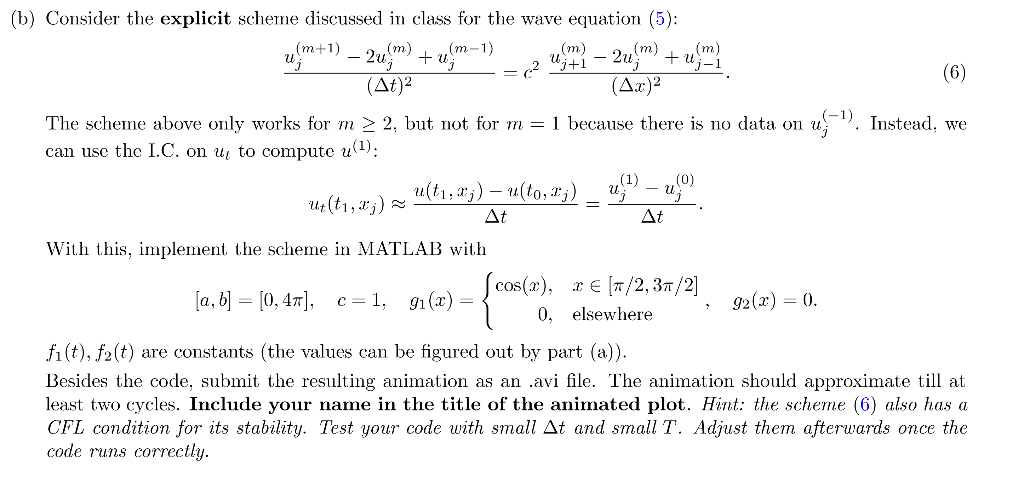 Solved Problem 3: 1-d wave equation. We discussed in class | Chegg.com