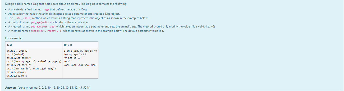 python daily 29: create a simple dog class ๐ถ - dev... Solved Design a class named Dog that holds data about an | Chegg.com