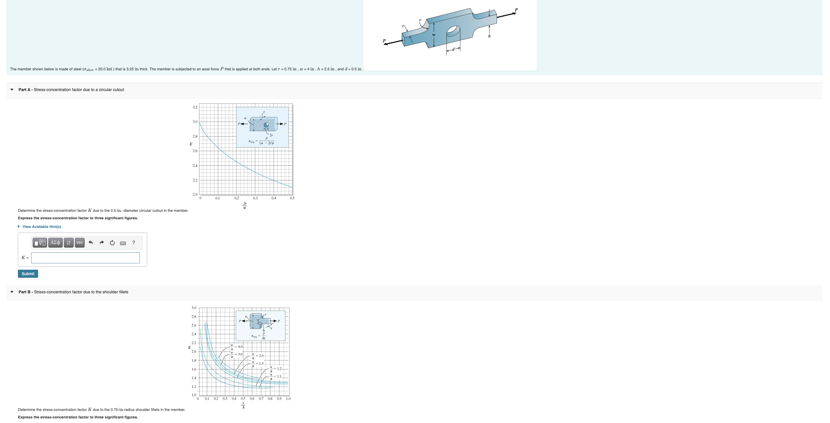 Solved Part A Stressconcentration factor due to a